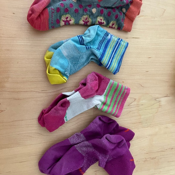 Darn Tough Other - Women’s Darn Tough Medium Color-Block & Stripe Crew Socks - Pink, Blue, Purple